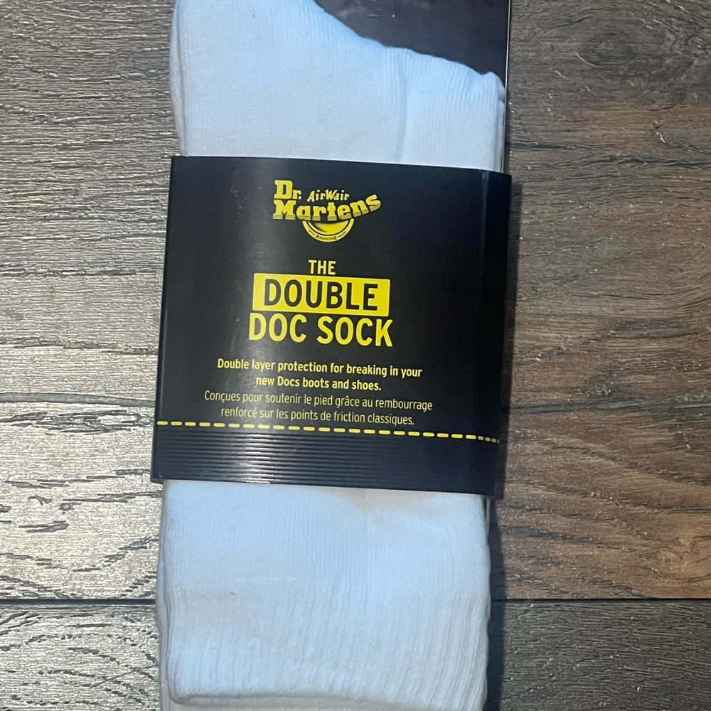Dr. Martens Double Doc Sock in White M/L